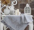 Stunning Grey Hand Towel Gift Set With Pearl Floral Design Stunning Grey Hand Towel Gift Set With Pearl Floral Design
